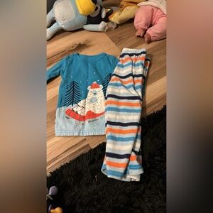 Cozy Polar Bear Kids Pajama Set - Blue and Multicolor